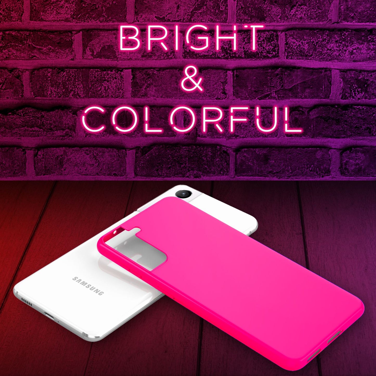 NALIA Neon Phone Case for Samsung Galaxy S21, Silicone Case Cover Bumper Case