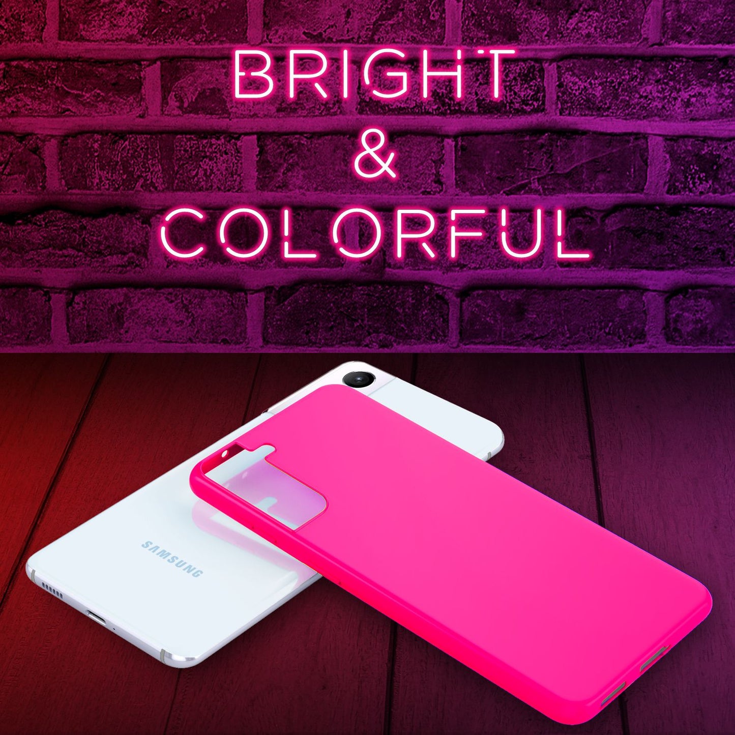 NALIA Neon Phone Case for Samsung Galaxy S21 Plus, Silicone Case Cover Bumper