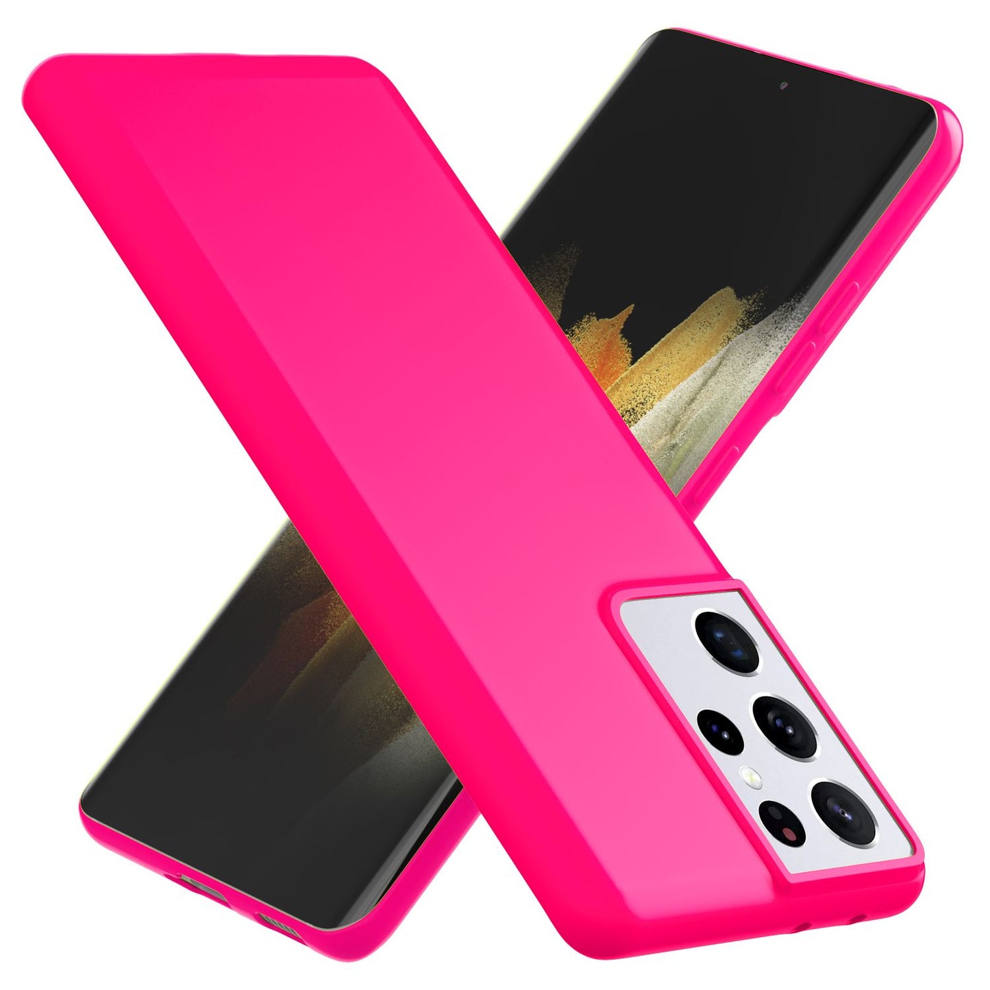 NALIA Neon Phone Case for Samsung Galaxy S21 Ultra, Silicone Case Cover Bumper