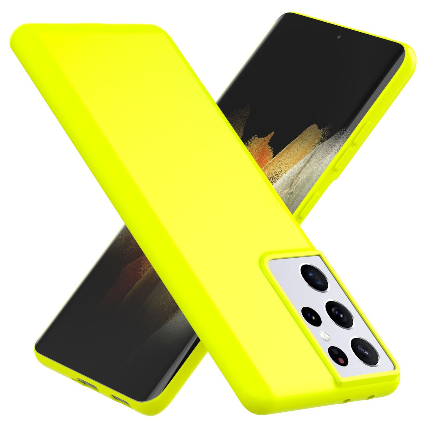 NALIA Neon Phone Case for Samsung Galaxy S21 Ultra, Silicone Case Cover Bumper