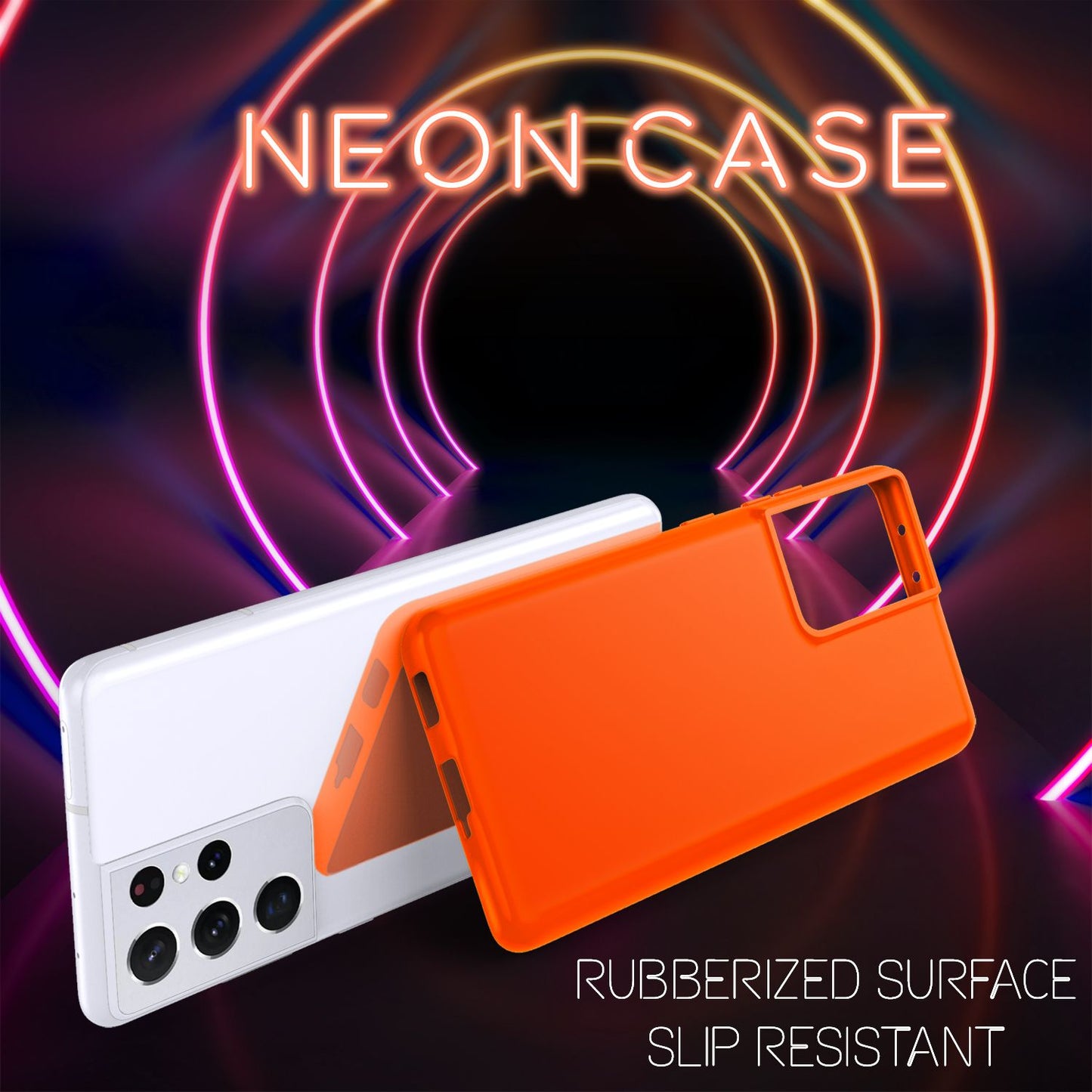 NALIA Neon Phone Case for Samsung Galaxy S21 Ultra, Silicone Case Cover Bumper