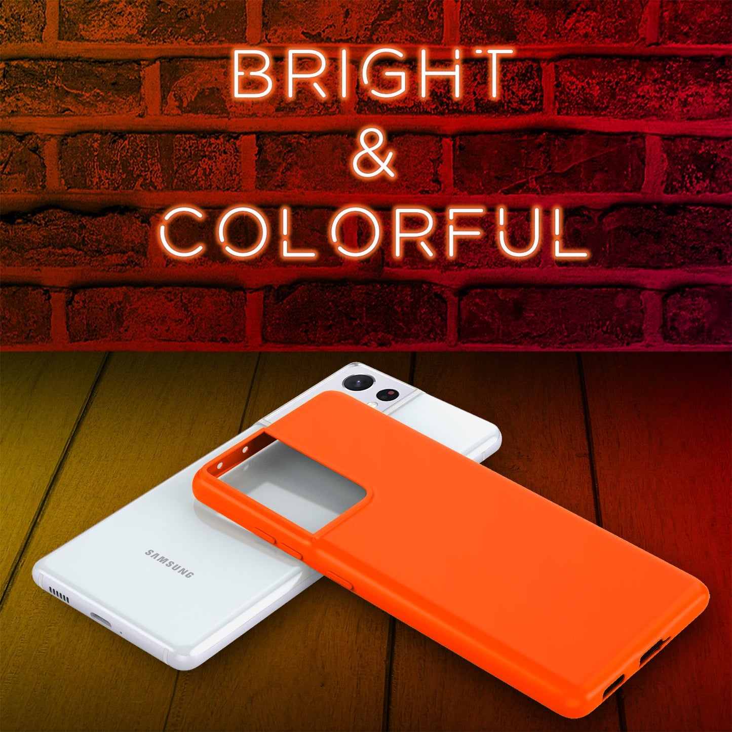 NALIA Neon Phone Case for Samsung Galaxy S21 Ultra, Silicone Case Cover Bumper