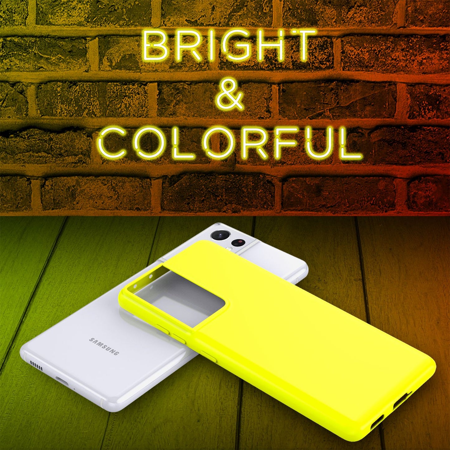 NALIA Neon Phone Case for Samsung Galaxy S21 Ultra, Silicone Case Cover Bumper