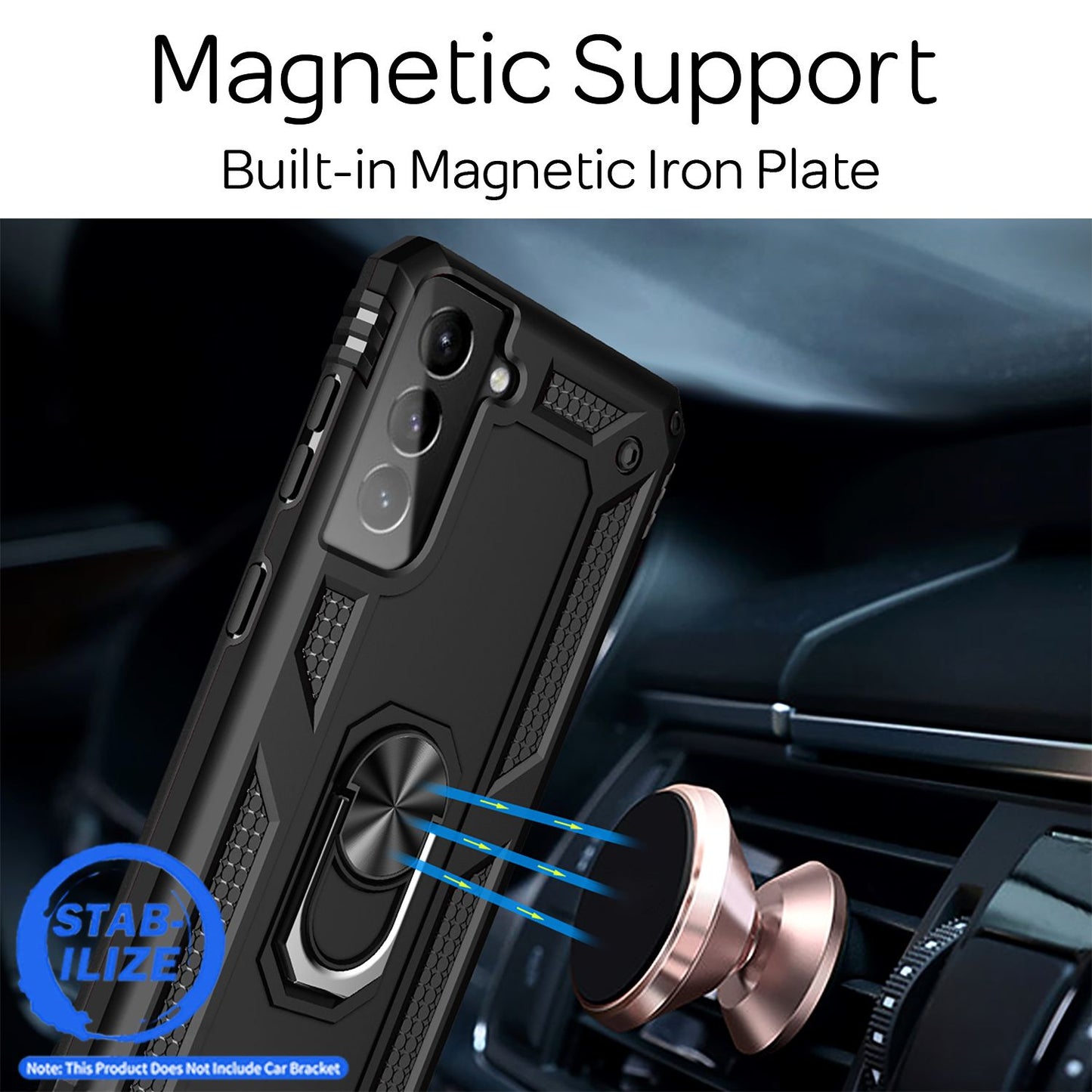 NALIA Ring Phone Case for Samsung Galaxy S21 Plus, Protective Bag Cover Case