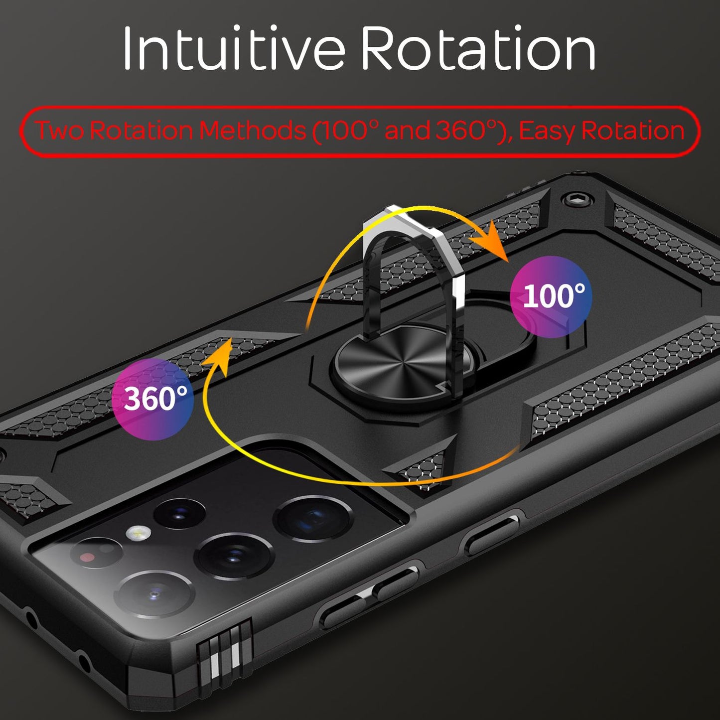 NALIA Ring símahulstur fyrir Samsung Galaxy S21 Ultra, verndandi poki