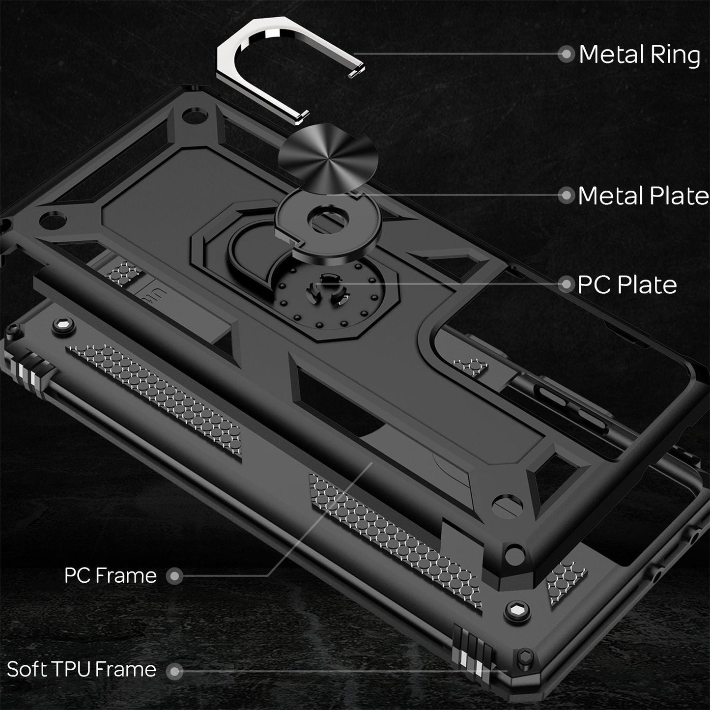 NALIA Ring símahulstur fyrir Samsung Galaxy S21 Ultra, verndandi poki