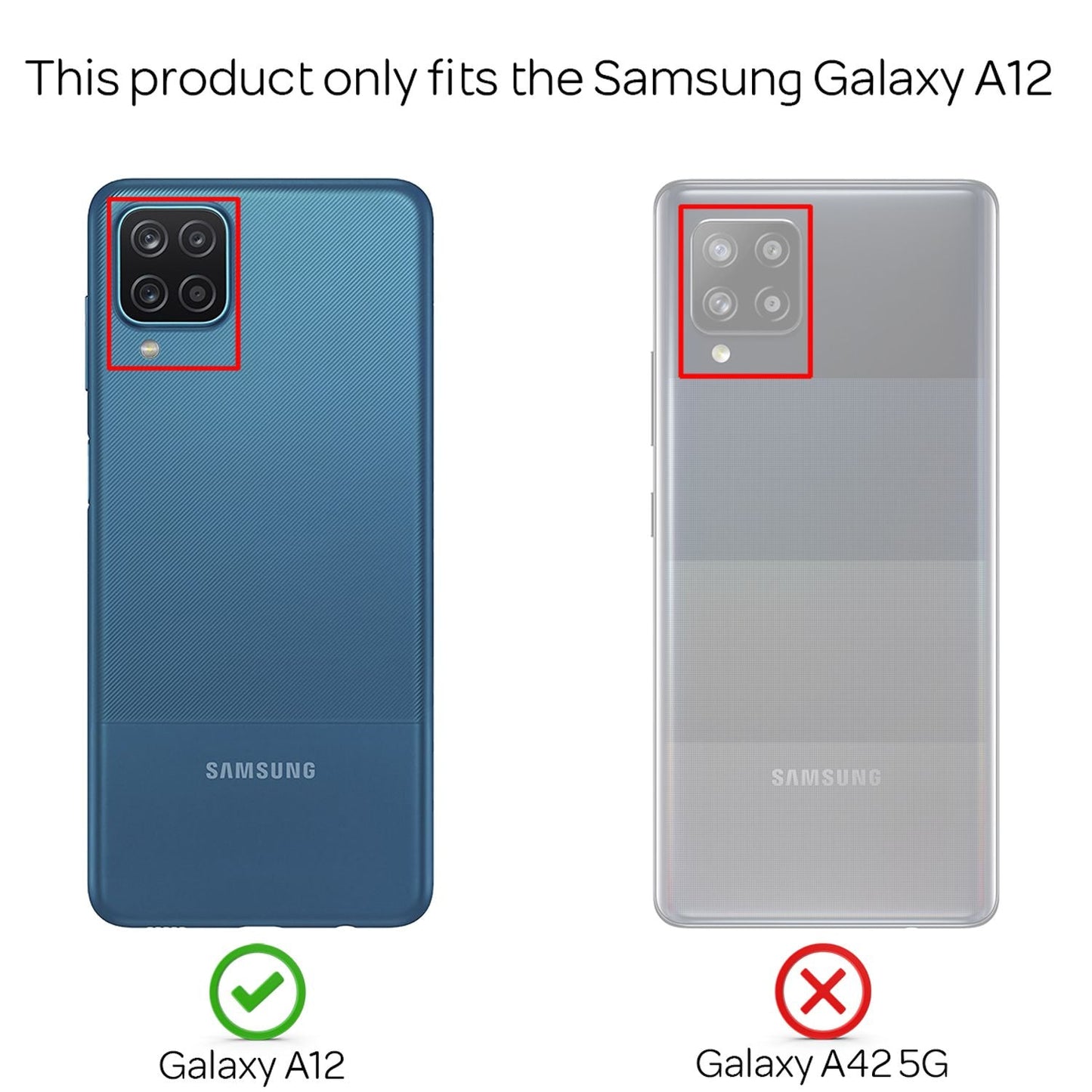 NALIA gegnsætt 360° símahulstur fyrir Samsung Galaxy A12, hart hulstur með fullri verndarhlíf