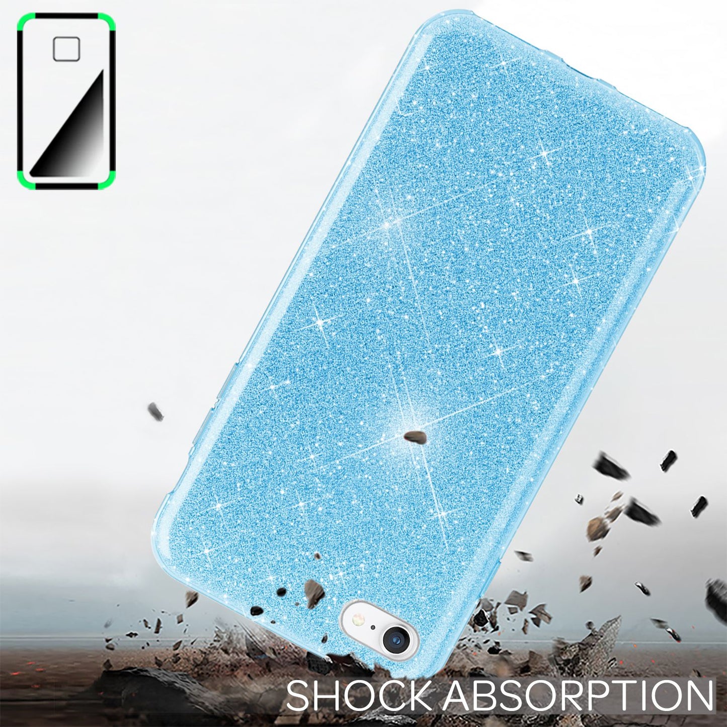 NALIA iPhone SE 2022 / SE 2020 / iPhone 8 / iPhone 7 - Glitrandi hulstur fyrir farsíma