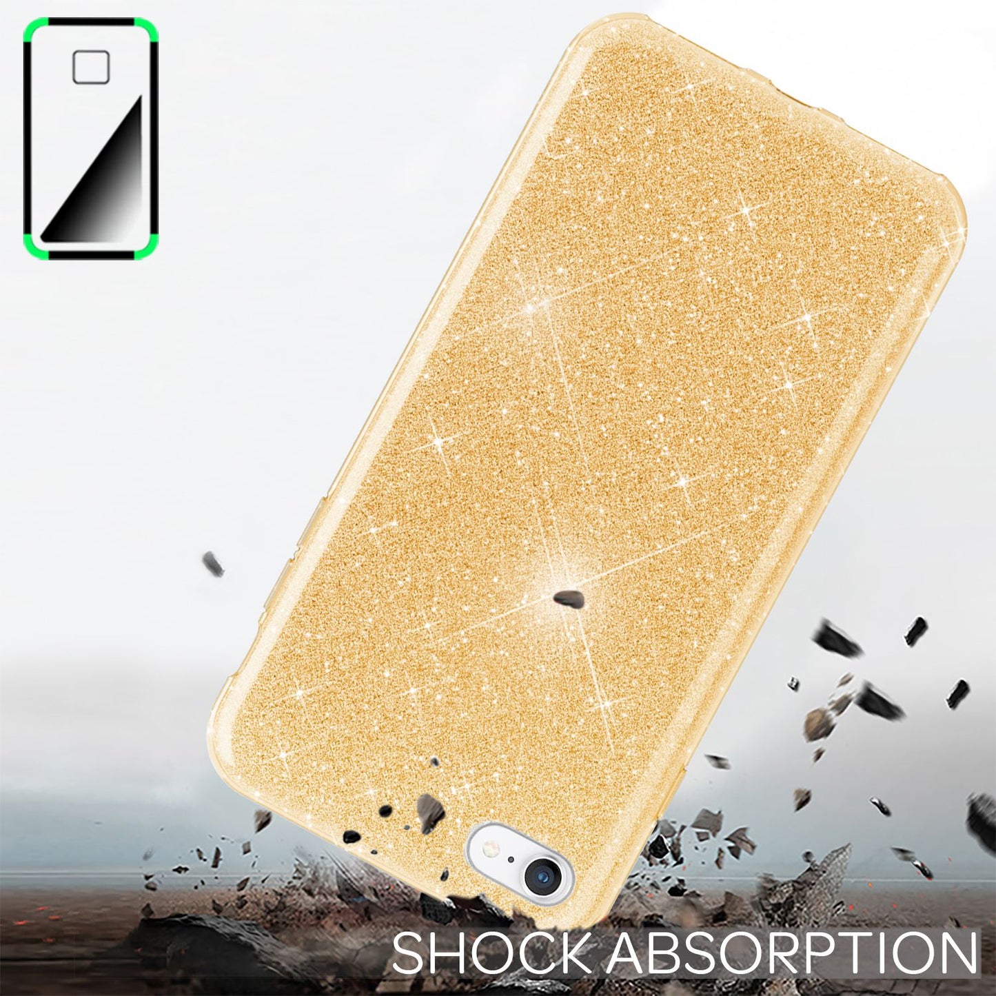 NALIA iPhone SE 2022 / SE 2020 / iPhone 8 / iPhone 7 - Glitrandi hulstur fyrir farsíma