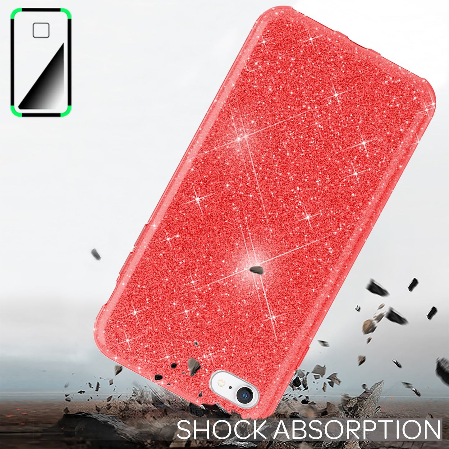 NALIA iPhone SE 2022 / SE 2020 / iPhone 8 / iPhone 7 - Glitrandi hulstur fyrir farsíma