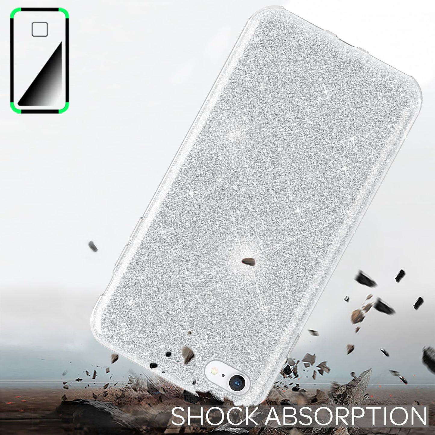 NALIA iPhone SE 2022 / SE 2020 / iPhone 8 / iPhone 7 - Glitrandi hulstur fyrir farsíma