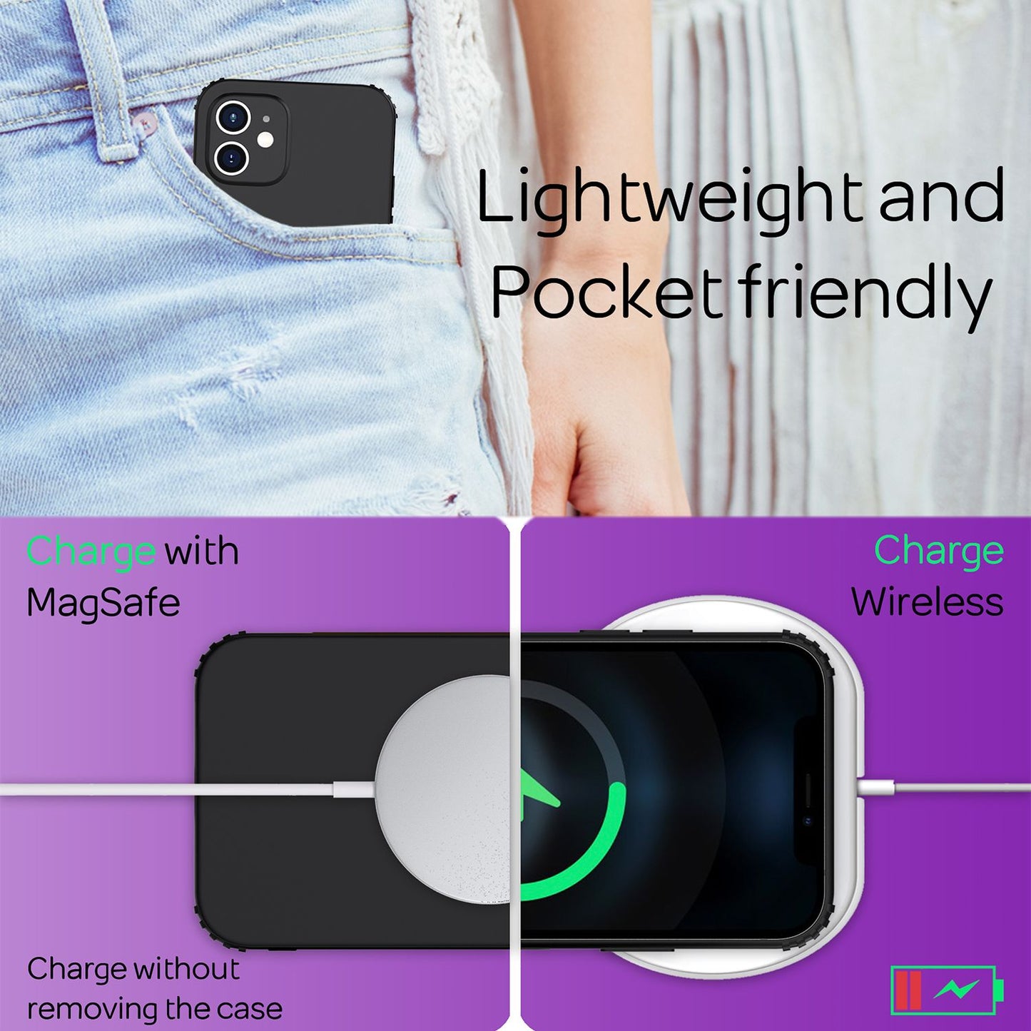 NALIA símahulstur fyrir iPhone 12 Mini, extra þunnt sílikonhulstur með stuðara