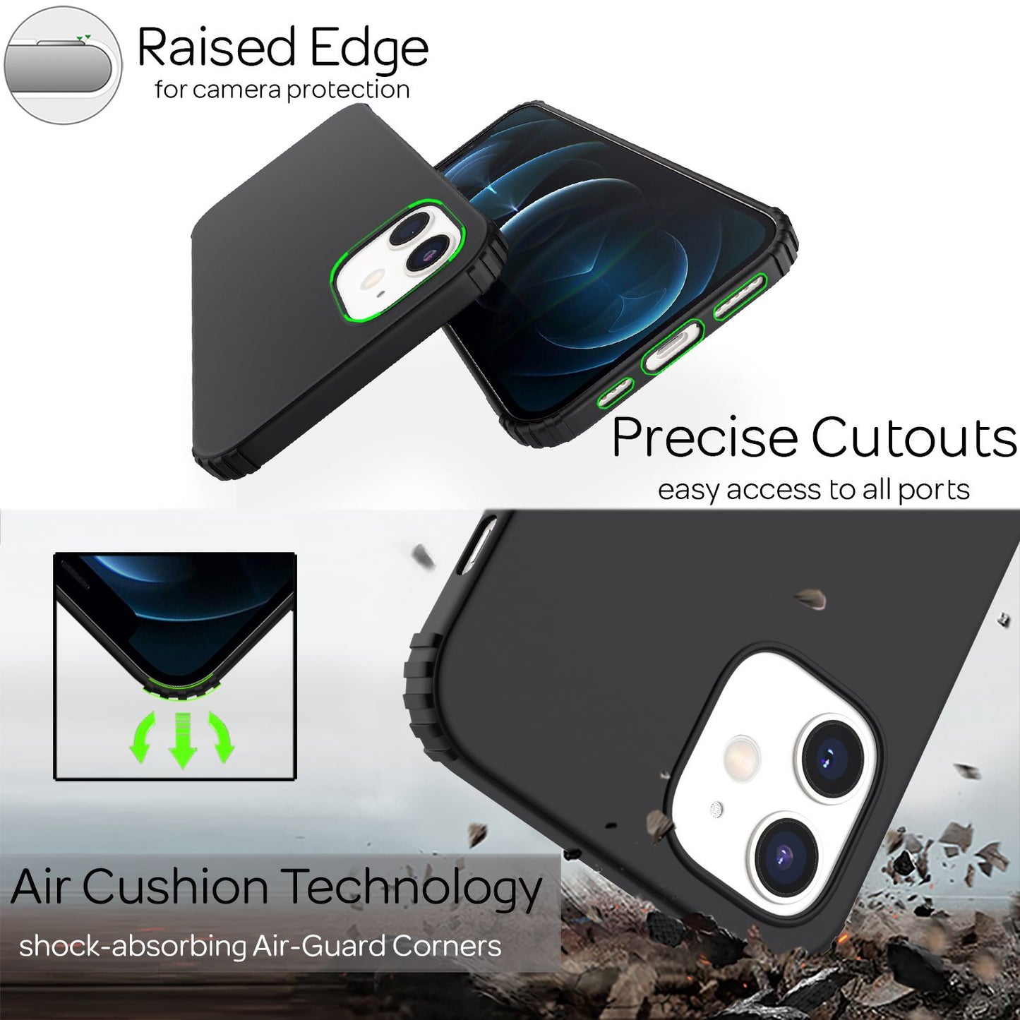 NALIA Phone Case for iPhone 12 / 12 Pro, Extra Thin Silicone Case Cover Bumper