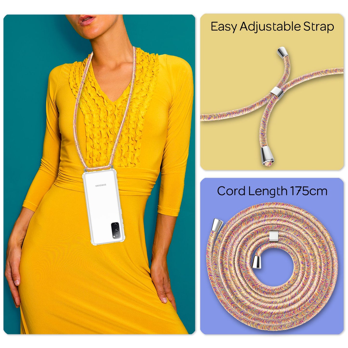 NALIA Samsung Galaxy S20 FE - Handy Hülle mit Kette Cover Schnur Kordel Case