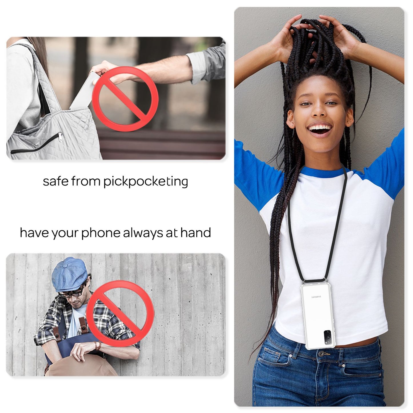 NALIA Samsung Galaxy S20 FE - Handy Hülle mit Kette Cover Schnur Kordel Case