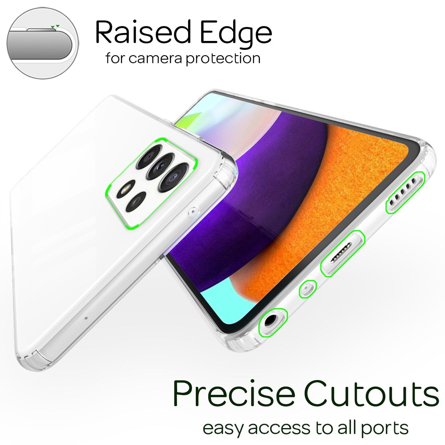 NALIA Handy Hülle für Samsung Galaxy A52 5G / A52 / A52s 5G, Transparent Case