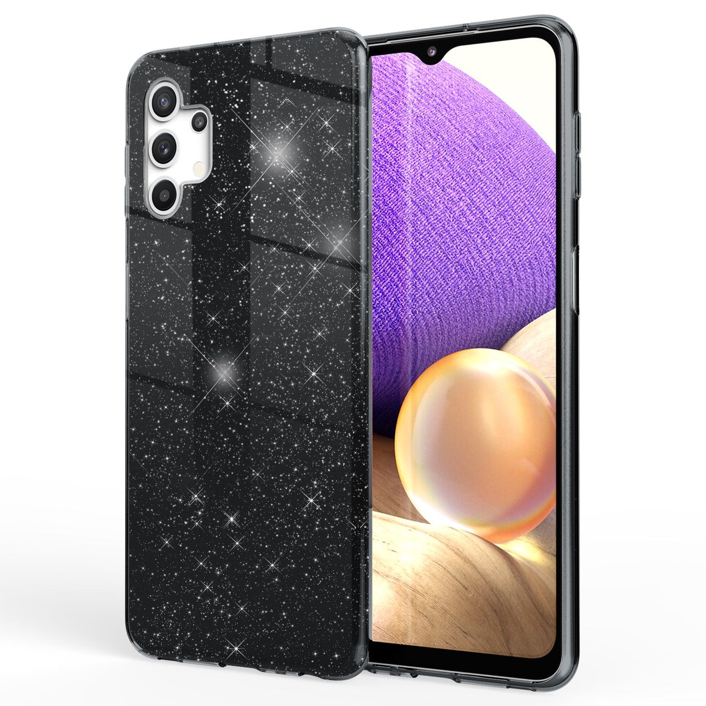 NALIA Glitter Phone Case for Samsung Galaxy A32 5G, Shiny Silicone Cover Case