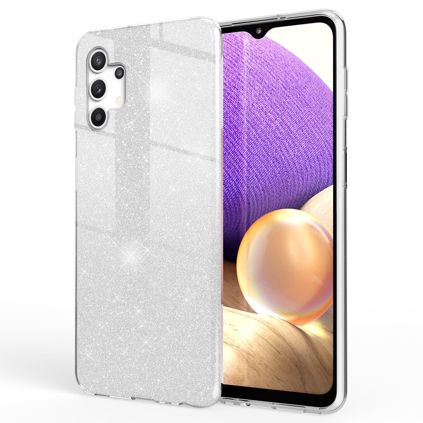 NALIA Glitter Phone Case for Samsung Galaxy A32 5G, Shiny Silicone Cover Case