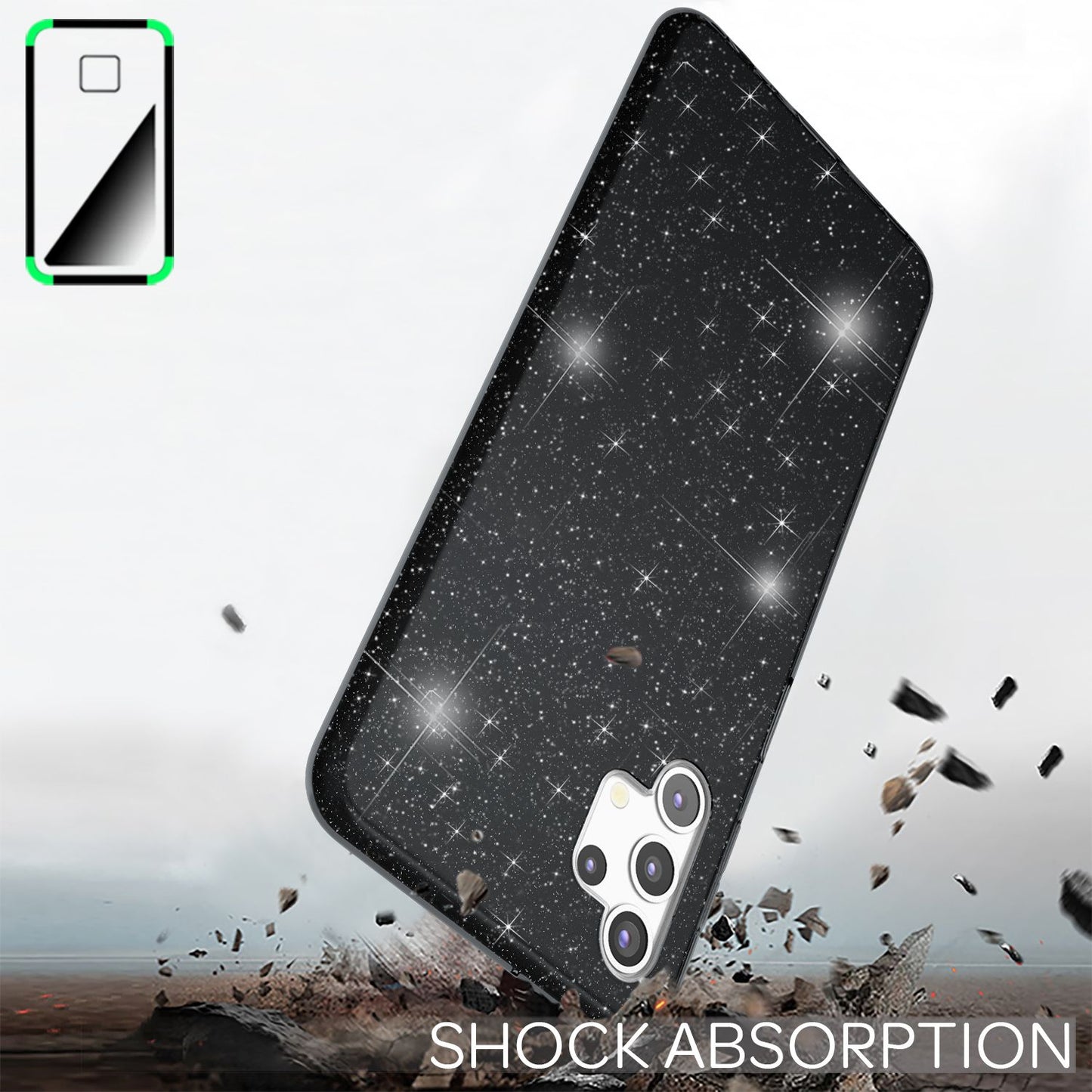 NALIA Glitter Phone Case for Samsung Galaxy A32 5G, Shiny Silicone Cover Case