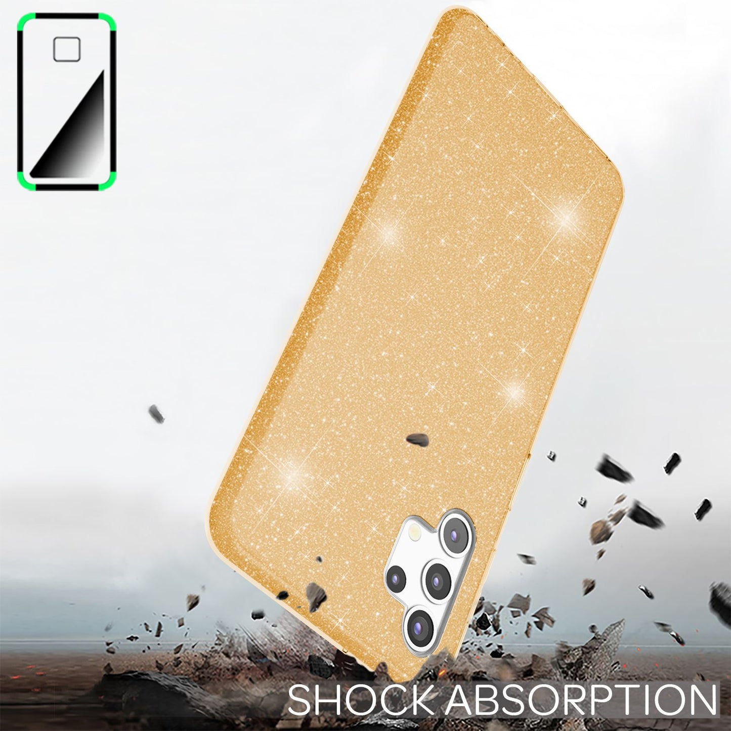 NALIA Glitter Phone Case for Samsung Galaxy A32 5G, Shiny Silicone Cover Case