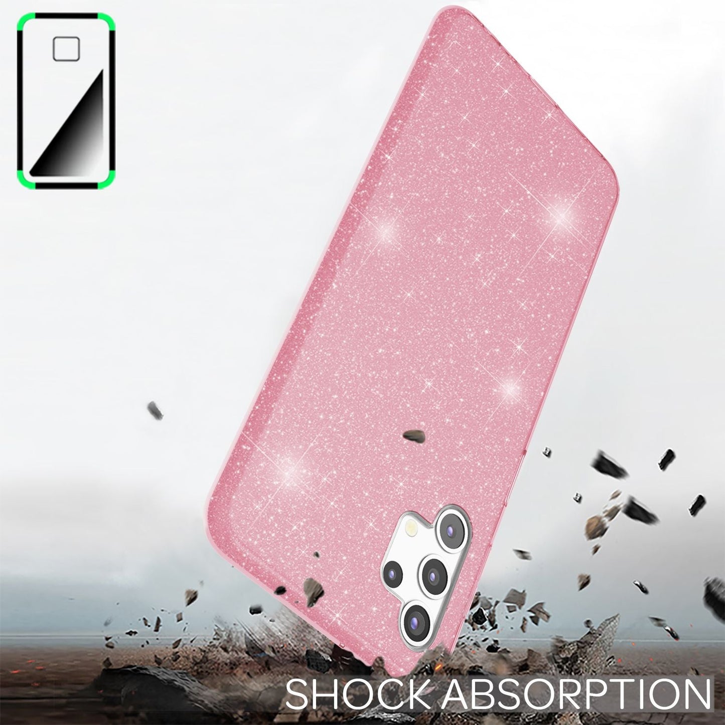 NALIA Glitter Phone Case for Samsung Galaxy A32 5G, Shiny Silicone Cover Case