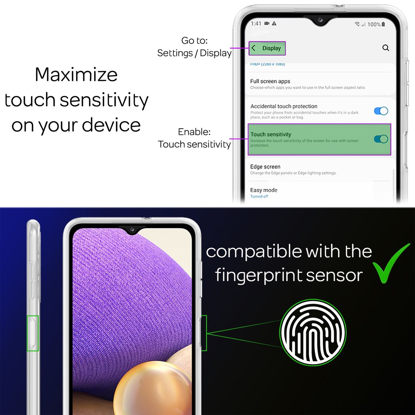 NALIA 360 Degree Phone Case for Samsung Galaxy A32 5G, Transparent Protective Cover