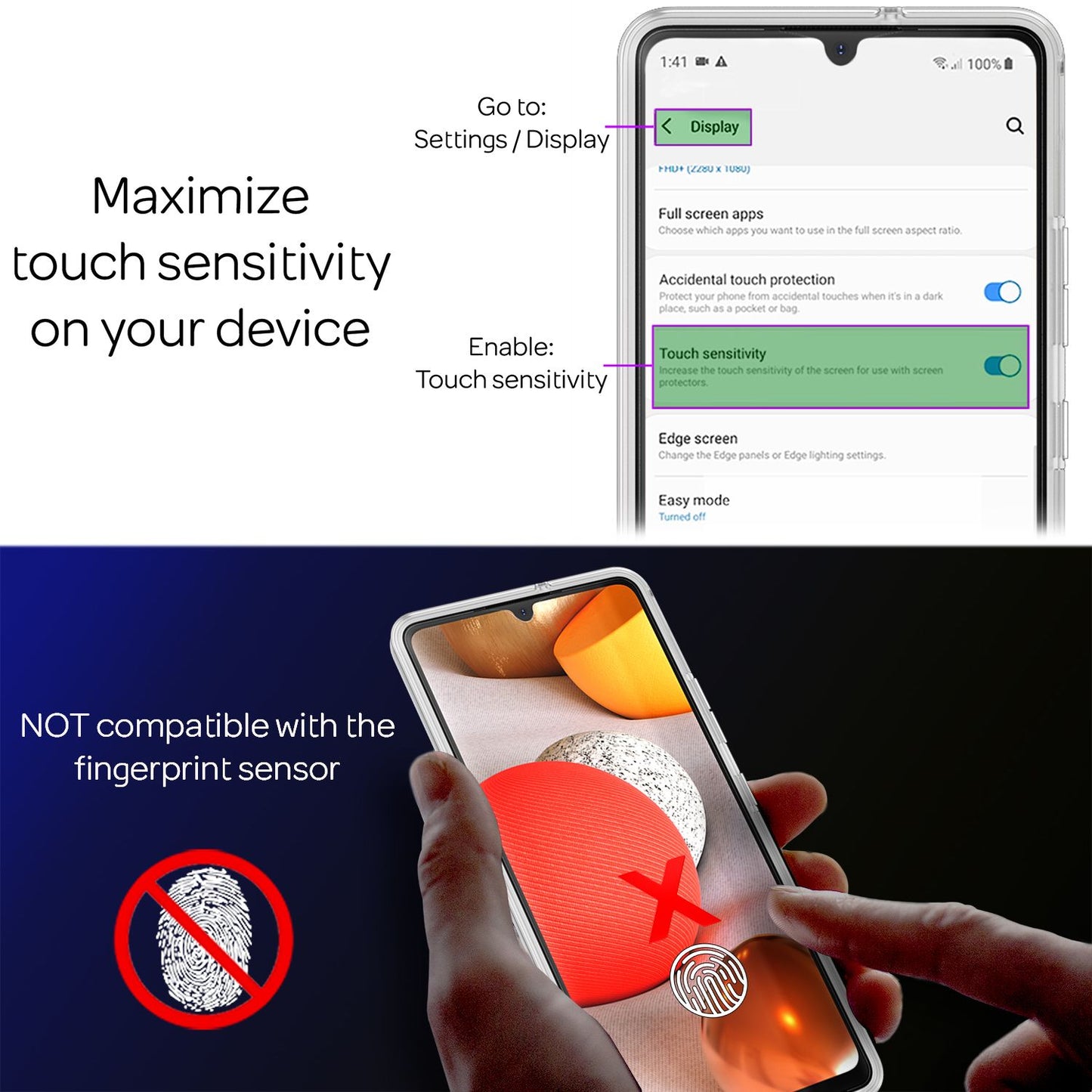 NALIA 360 gráðu símahulstur fyrir Samsung Galaxy A42 5G, gegnsætt hulstur
