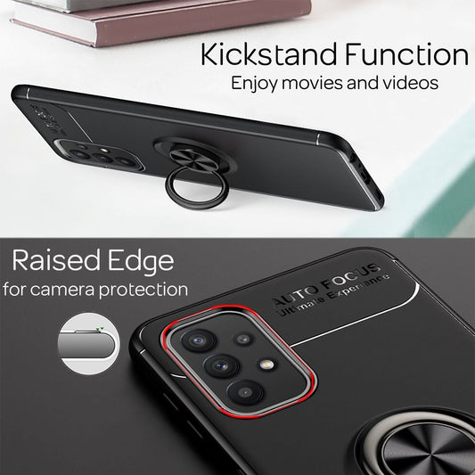 NALIA Ring símahulstur fyrir Samsung Galaxy A32 5G, sílikonhulstur 360 gráðu festing