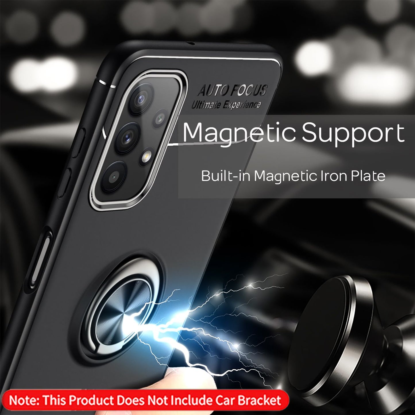 NALIA Ring símahulstur fyrir Samsung Galaxy A32 5G, sílikonhulstur 360 gráðu festing