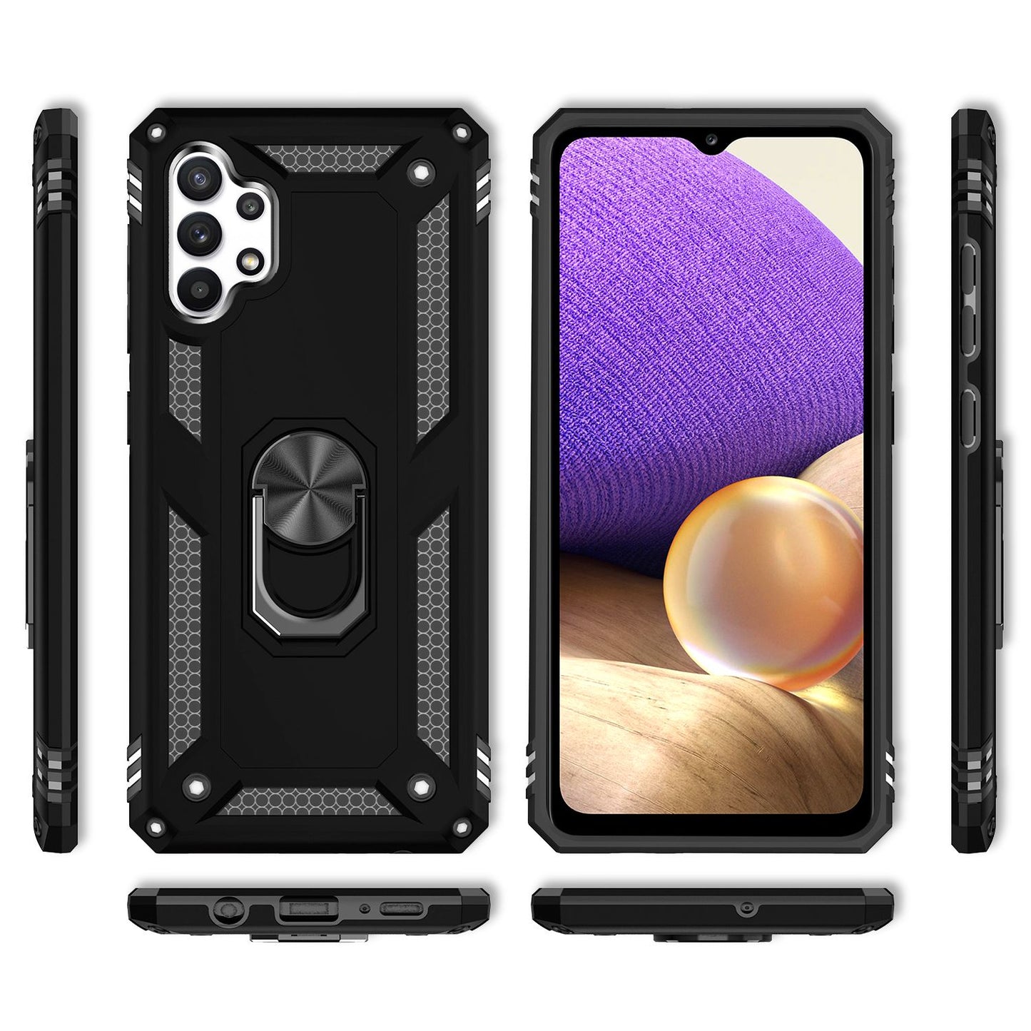 NALIA Ring símahulstur fyrir Samsung Galaxy A32 5G, hulstur með 360° fingurfestingu