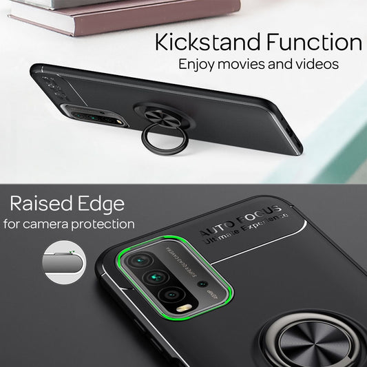 NALIA Ring símahulstur fyrir Xiaomi Redmi 9T, sílikonhlífðarpoki