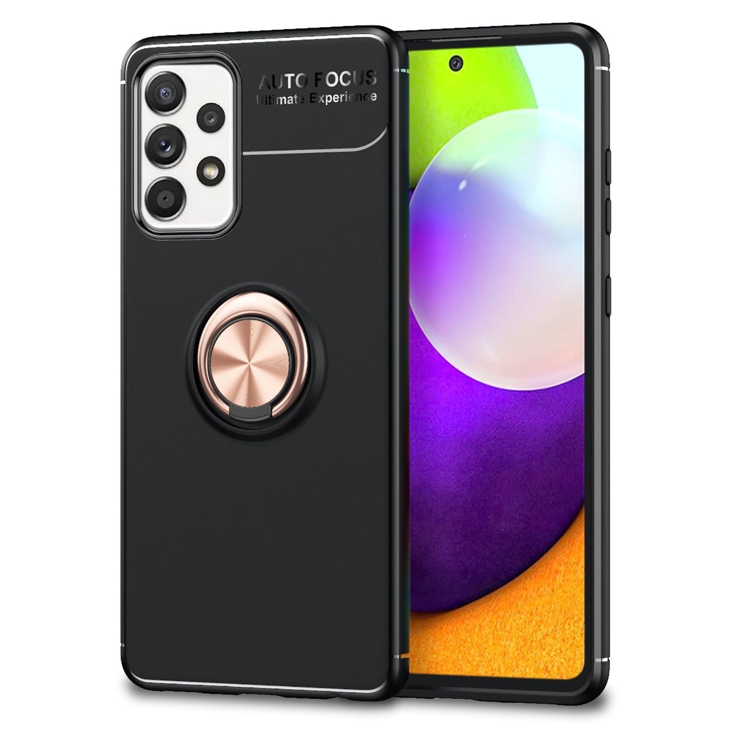 NALIA Ring Phone Case for Samsung Galaxy A52 5G / A52 / A52s 5G, Silicone Cover