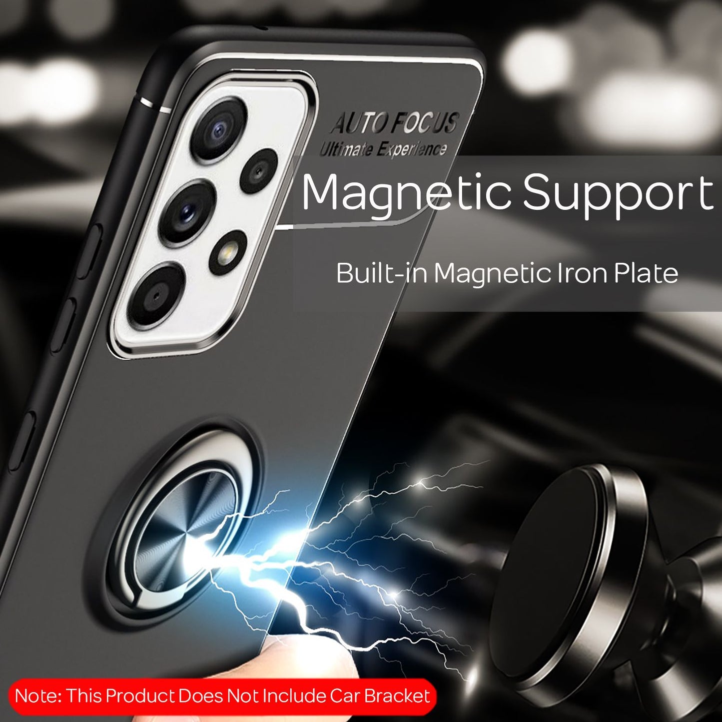 NALIA Ring Phone Case for Samsung Galaxy A52 5G / A52 / A52s 5G, Silicone Cover