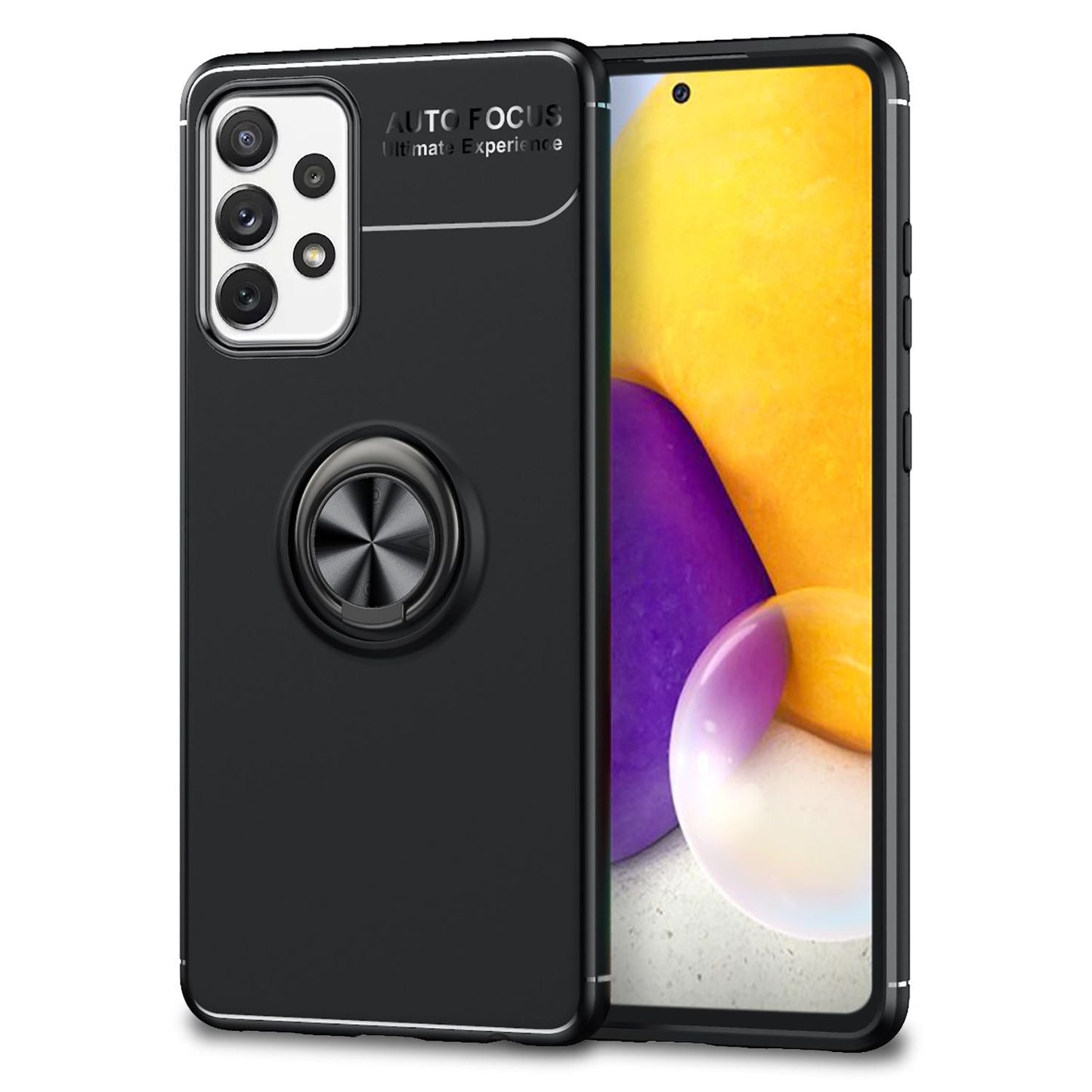 NALIA Ring símahulstur fyrir Samsung Galaxy A72, sílikonhlífðarpoki