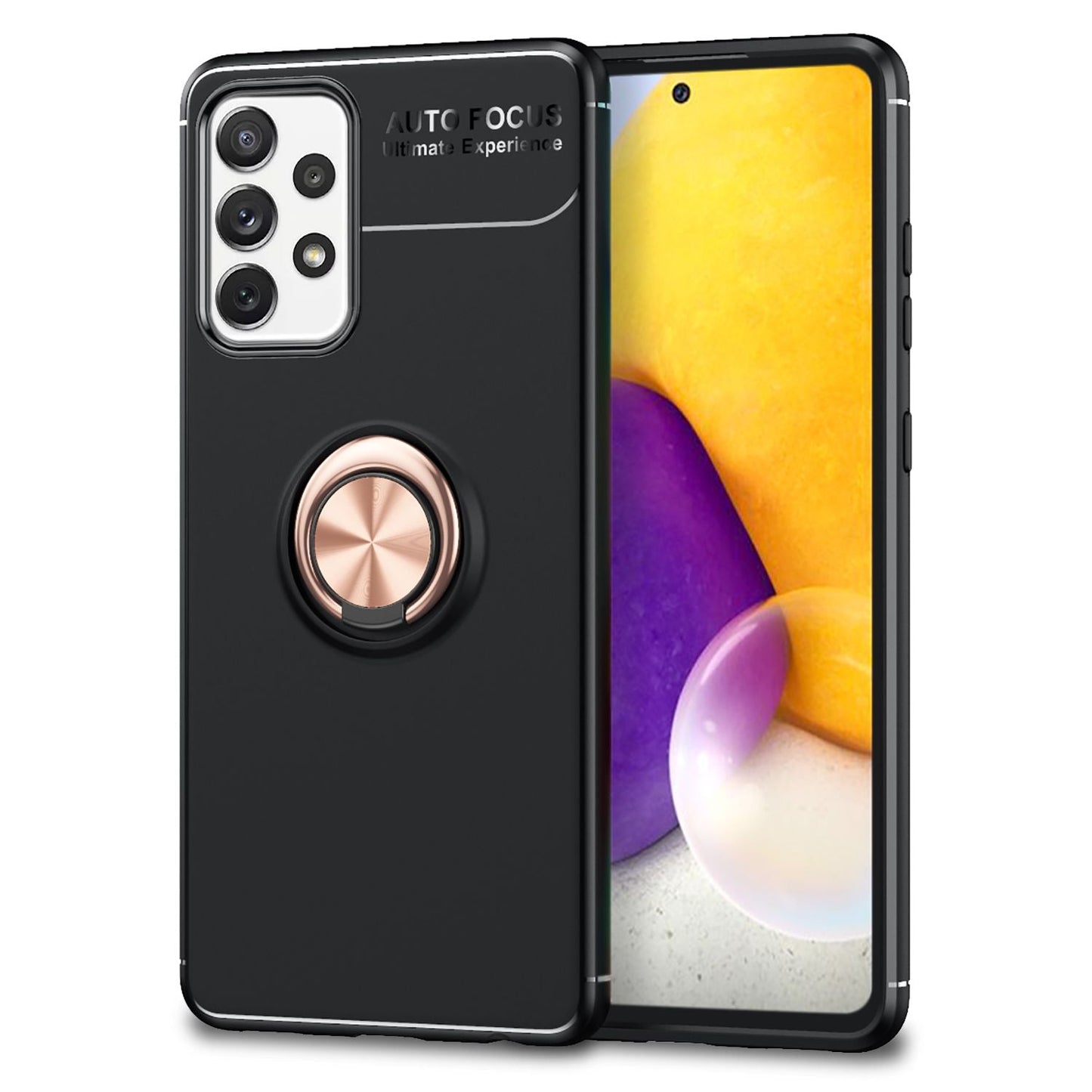 NALIA Ring símahulstur fyrir Samsung Galaxy A72, sílikonhlífðarpoki