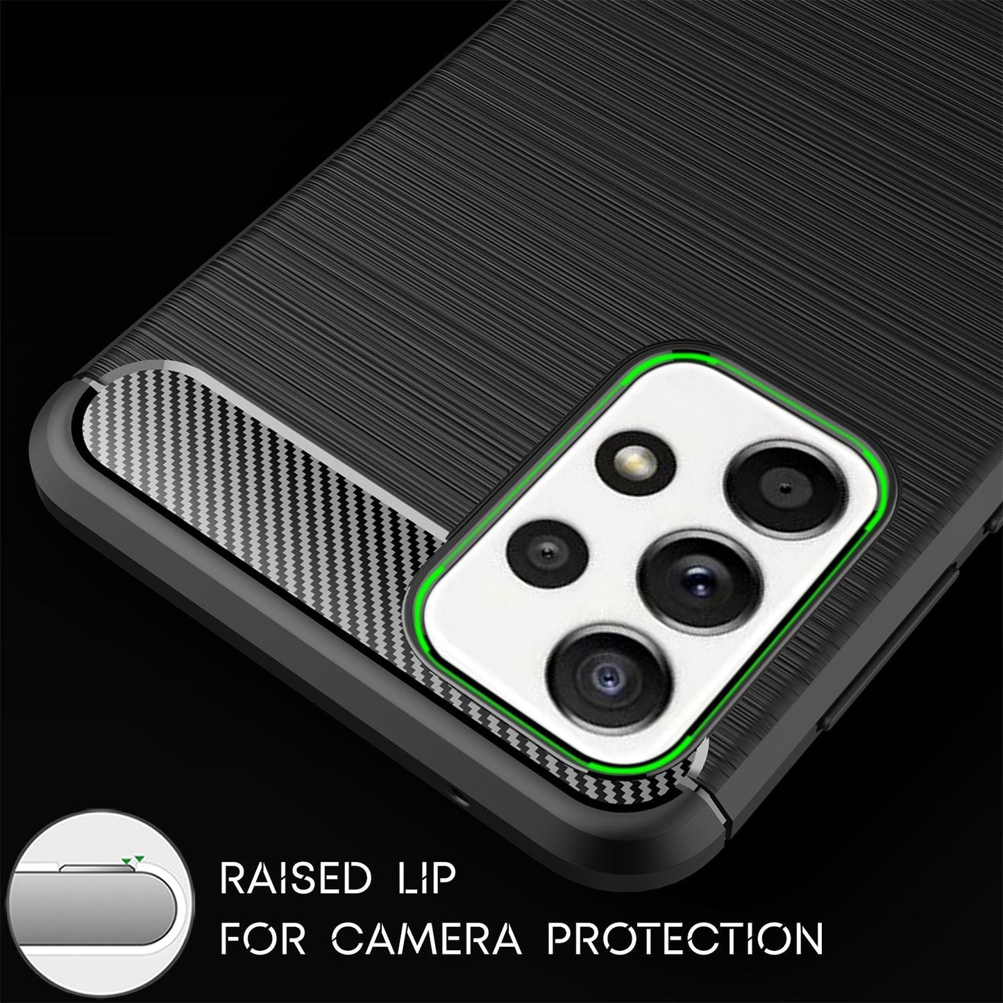 NALIA hulstur fyrir Samsung Galaxy A52 5G / A52 / A52s 5G, svart símahulstur