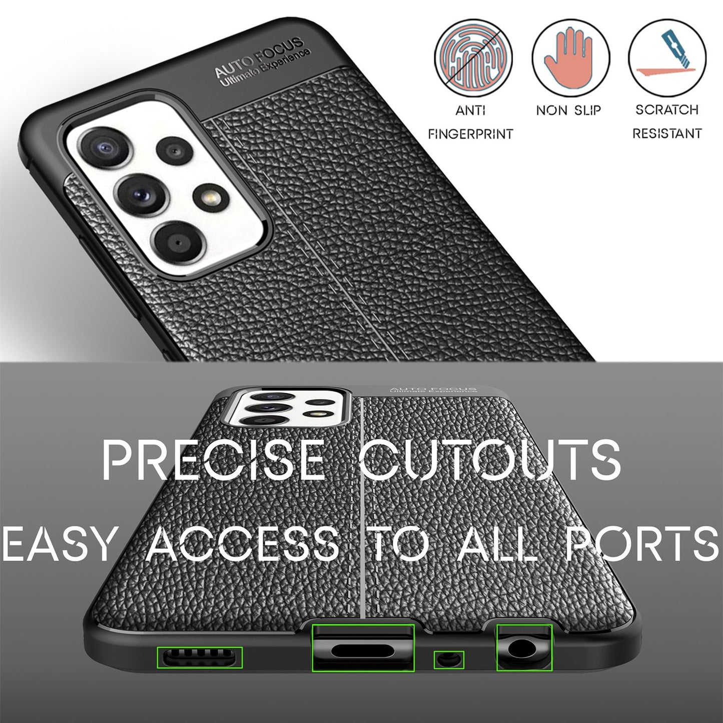 NALIA Case for Samsung Galaxy A52 5G / A52 / A52s 5G, Leather Look Phone Case