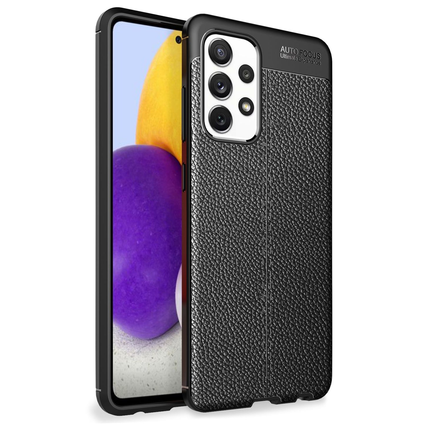 NALIA Design Case für Samsung Galaxy A72, Leder Look Handyhülle Silikon Cover