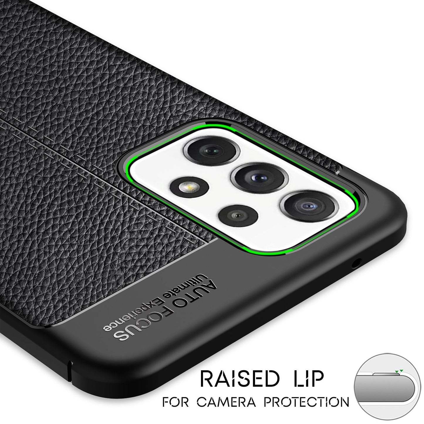 NALIA Design Case für Samsung Galaxy A72, Leder Look Handyhülle Silikon Cover