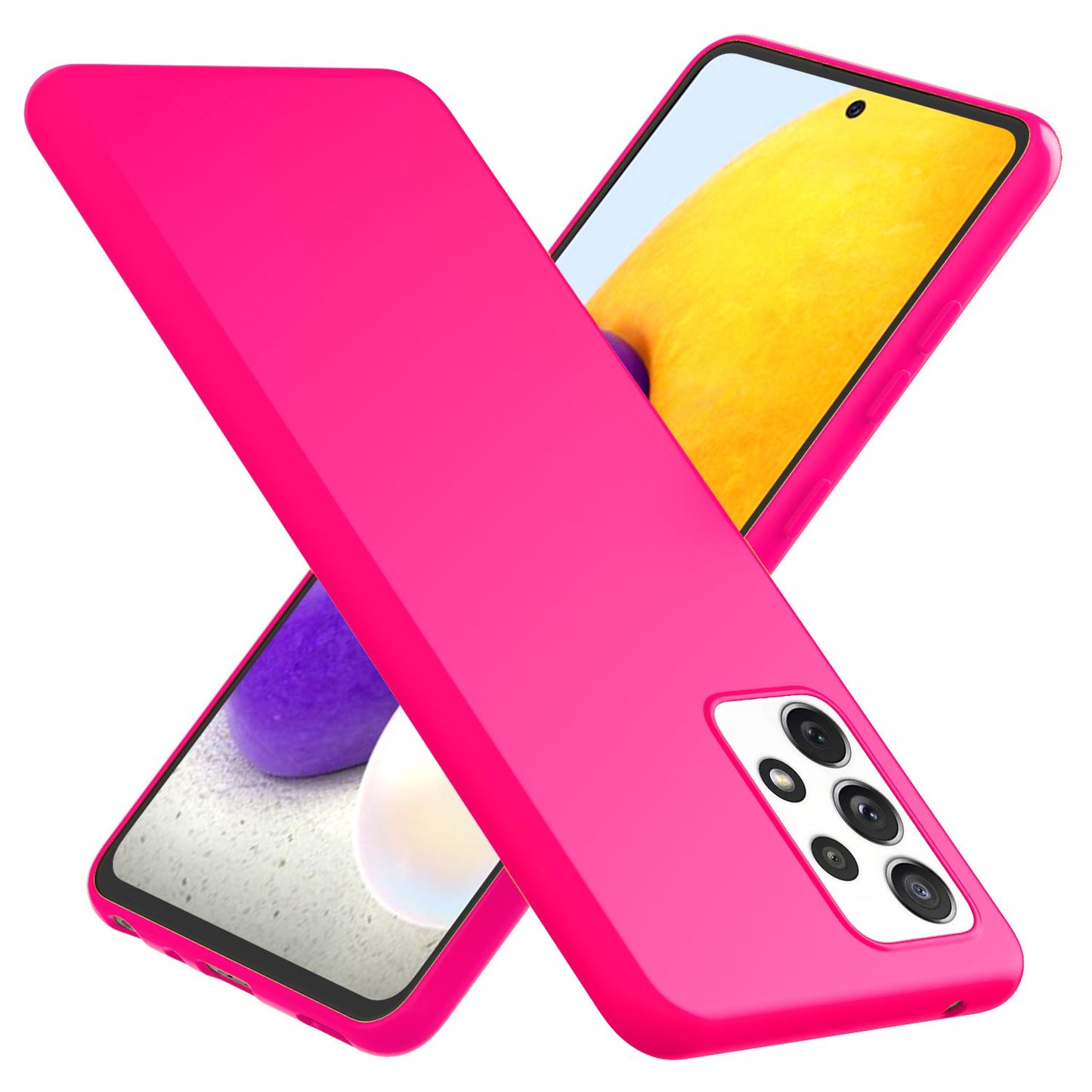 NALIA Neon Phone Case for Samsung Galaxy A72, Silicone Soft Case Phone Cover