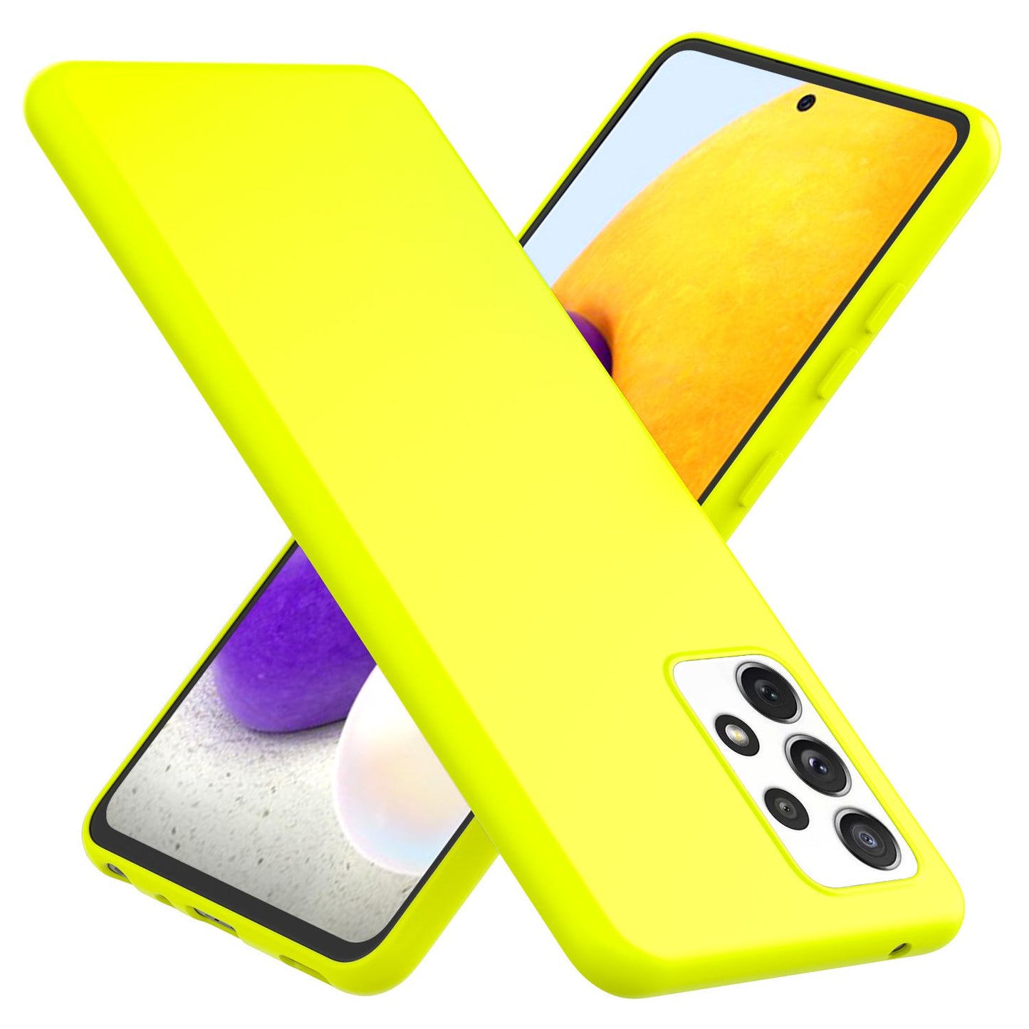 NALIA Neon Phone Case for Samsung Galaxy A72, Silicone Soft Case Phone Cover