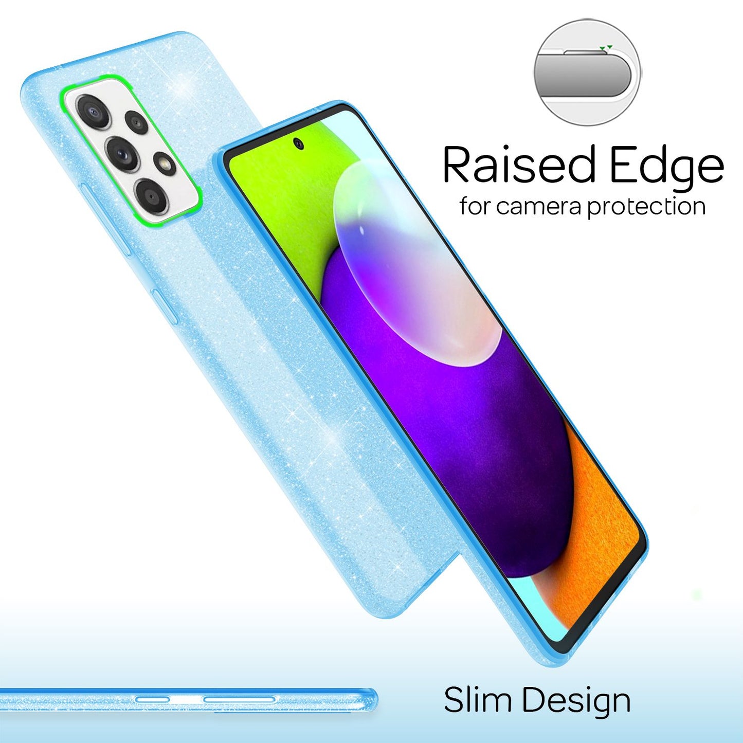 NALIA Glitzer Handy Hülle für Samsung Galaxy A52 5G / A52 / A52s 5G, Cover Case