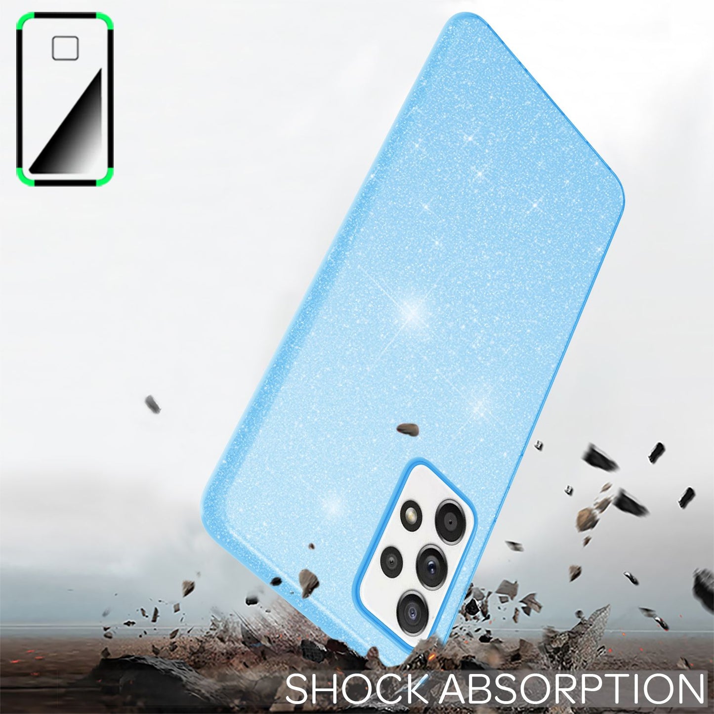 NALIA Glitzer Handy Hülle für Samsung Galaxy A52 5G / A52 / A52s 5G, Cover Case