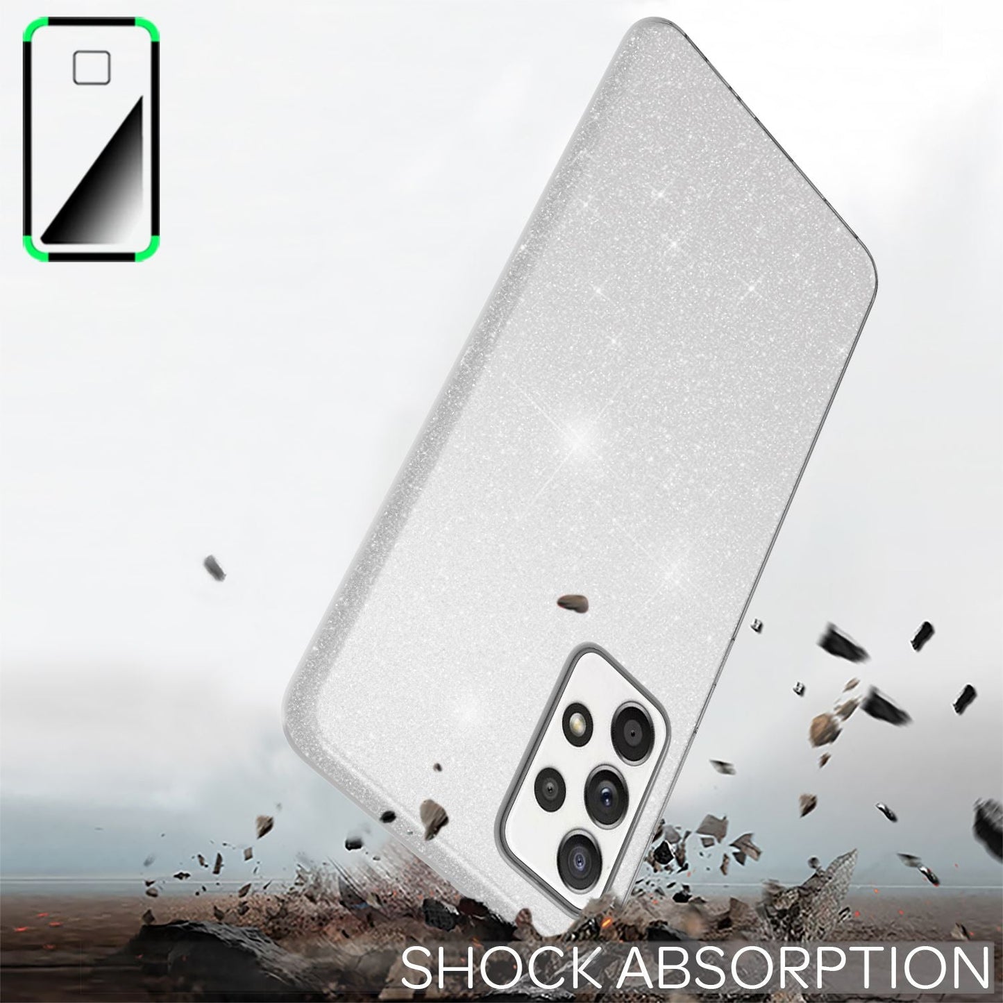 NALIA Glitzer Handy Hülle für Samsung Galaxy A52 5G / A52 / A52s 5G, Cover Case