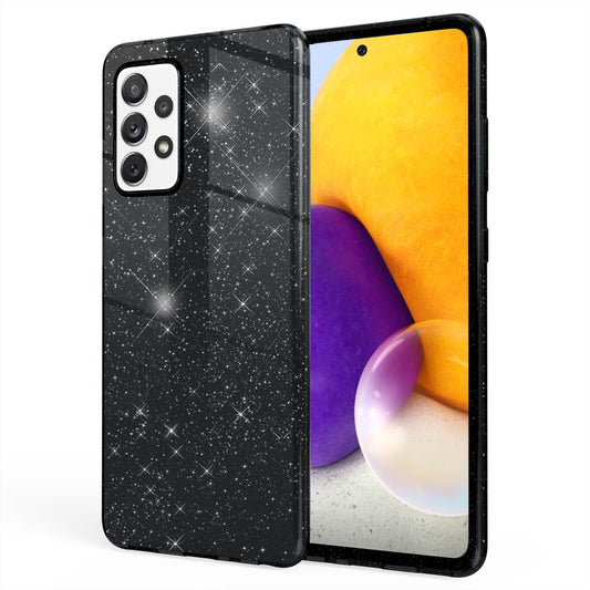 NALIA Glitzer Handy Hülle für Samsung Galaxy A72, Bling Cover Case Glitter Etui