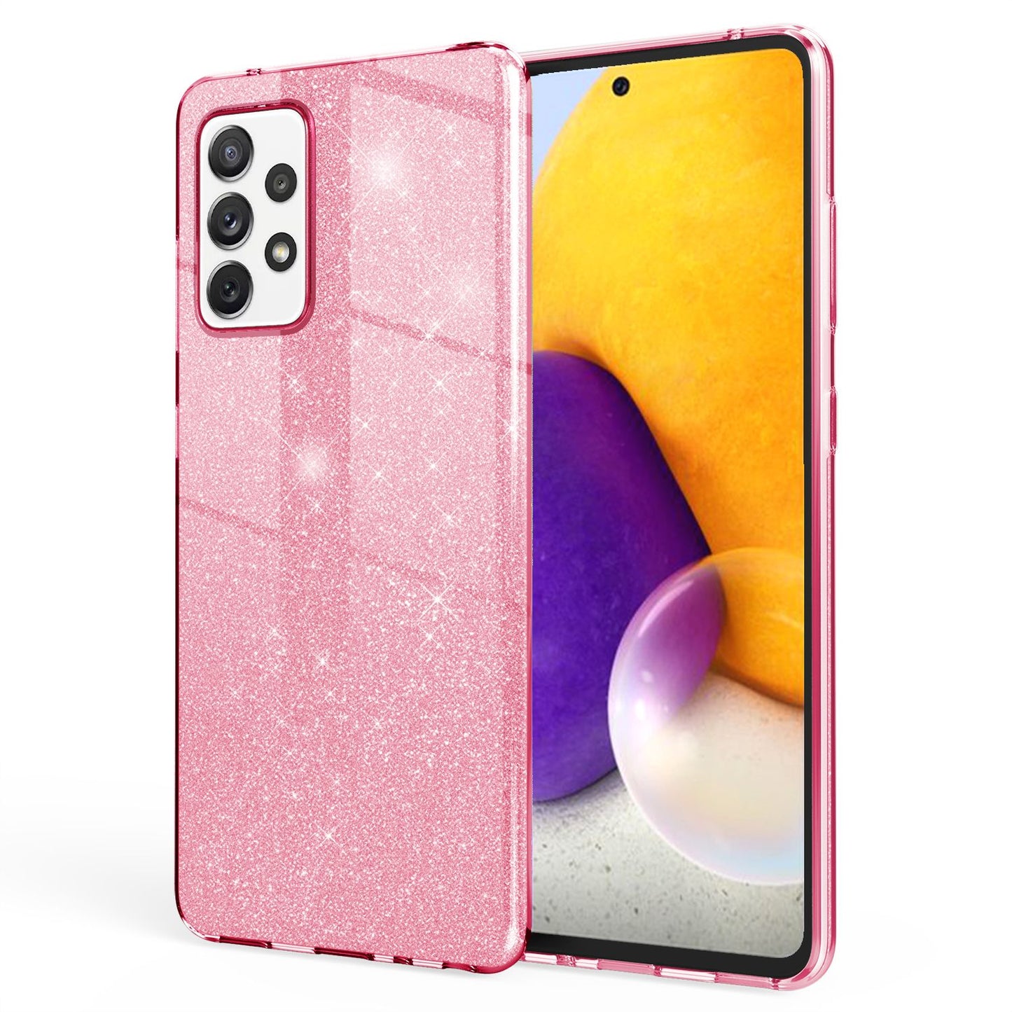 NALIA Glitzer Handy Hülle für Samsung Galaxy A72, Bling Cover Case Glitter Etui