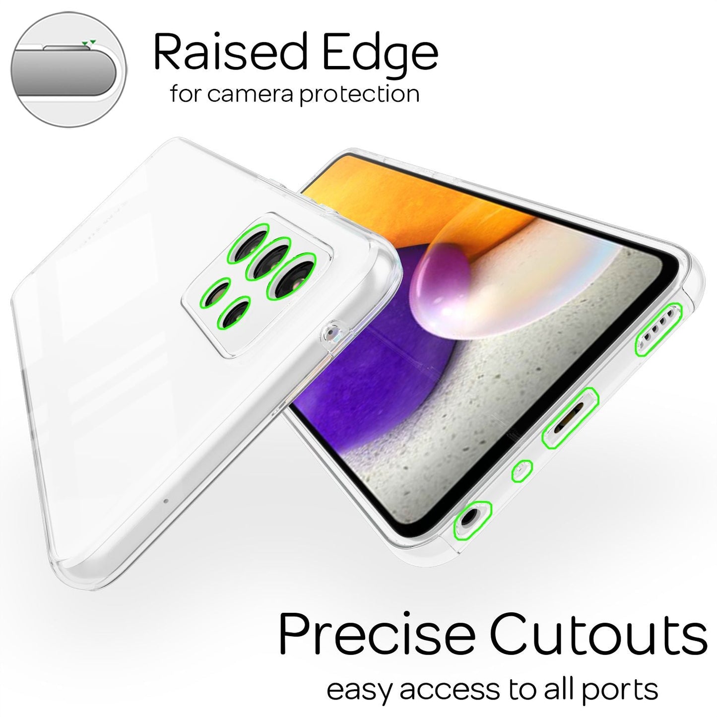 NALIA 360 Grad Handy Hülle für Samsung Galaxy A72, Transparent Full Cover Case