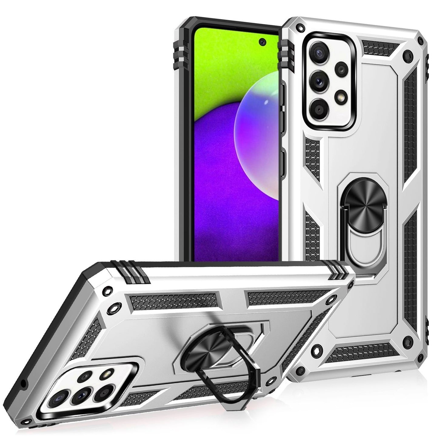 NALIA Ring símahulstur fyrir Samsung Galaxy A52 5G / A52 / A52s 5G, standhulstur