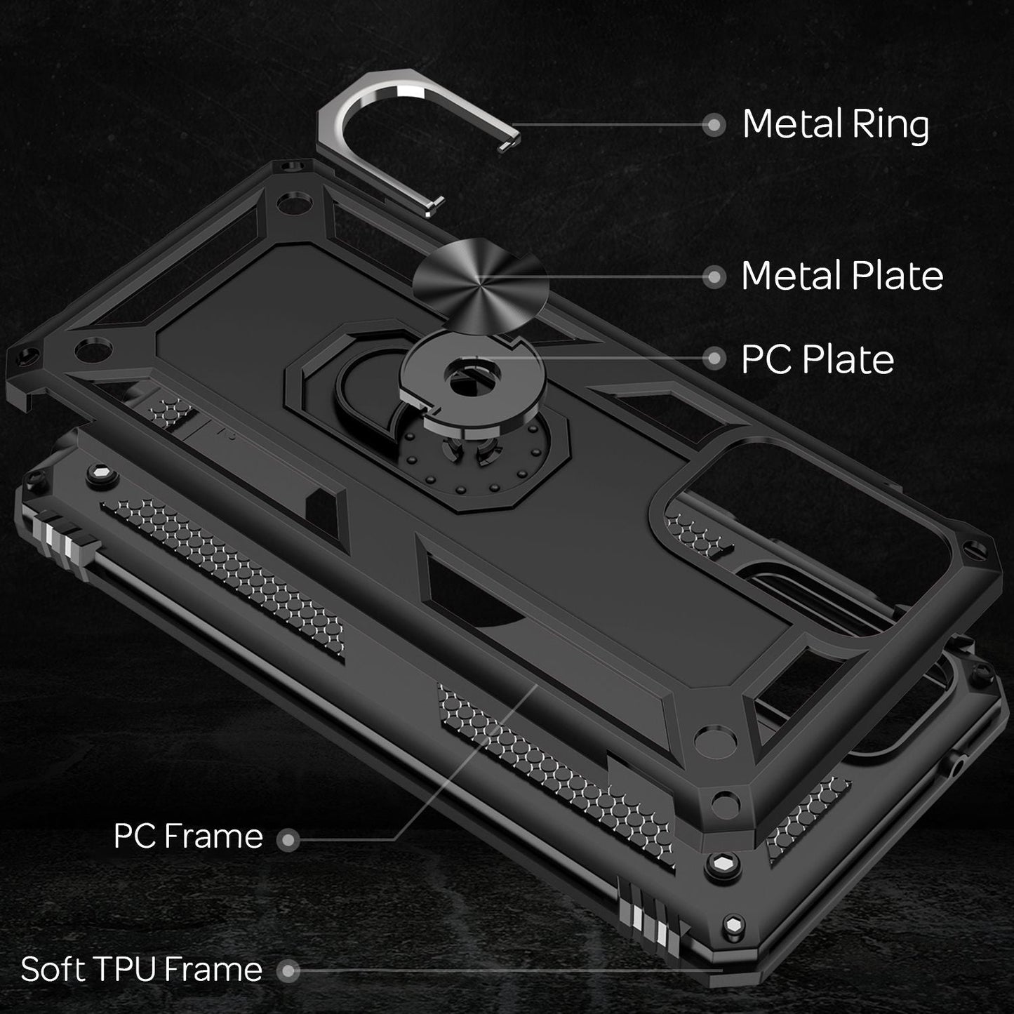 NALIA Ring símahulstur fyrir Samsung Galaxy A52 5G / A52 / A52s 5G, standhulstur