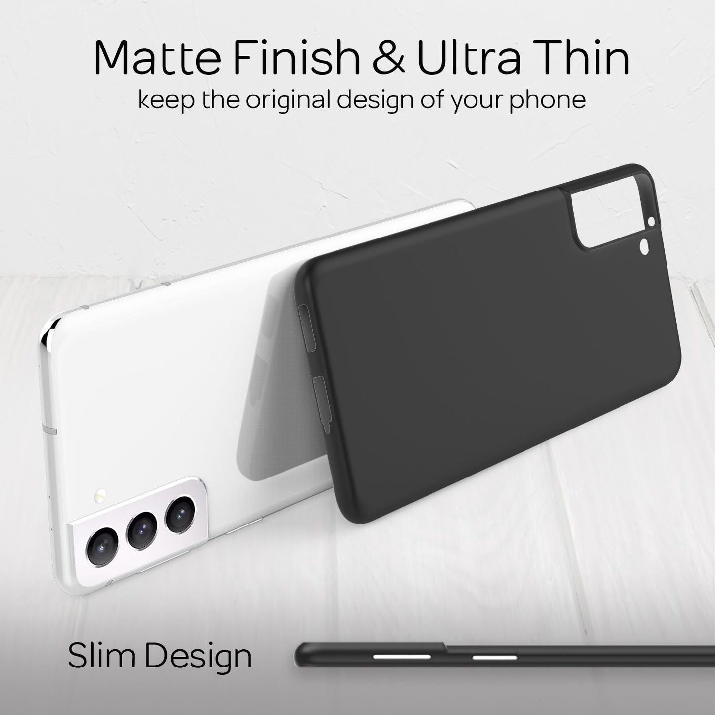 NALIA Extra Thin Hard Case fyrir Samsung Galaxy S21, Ultra Thin Símahulstur